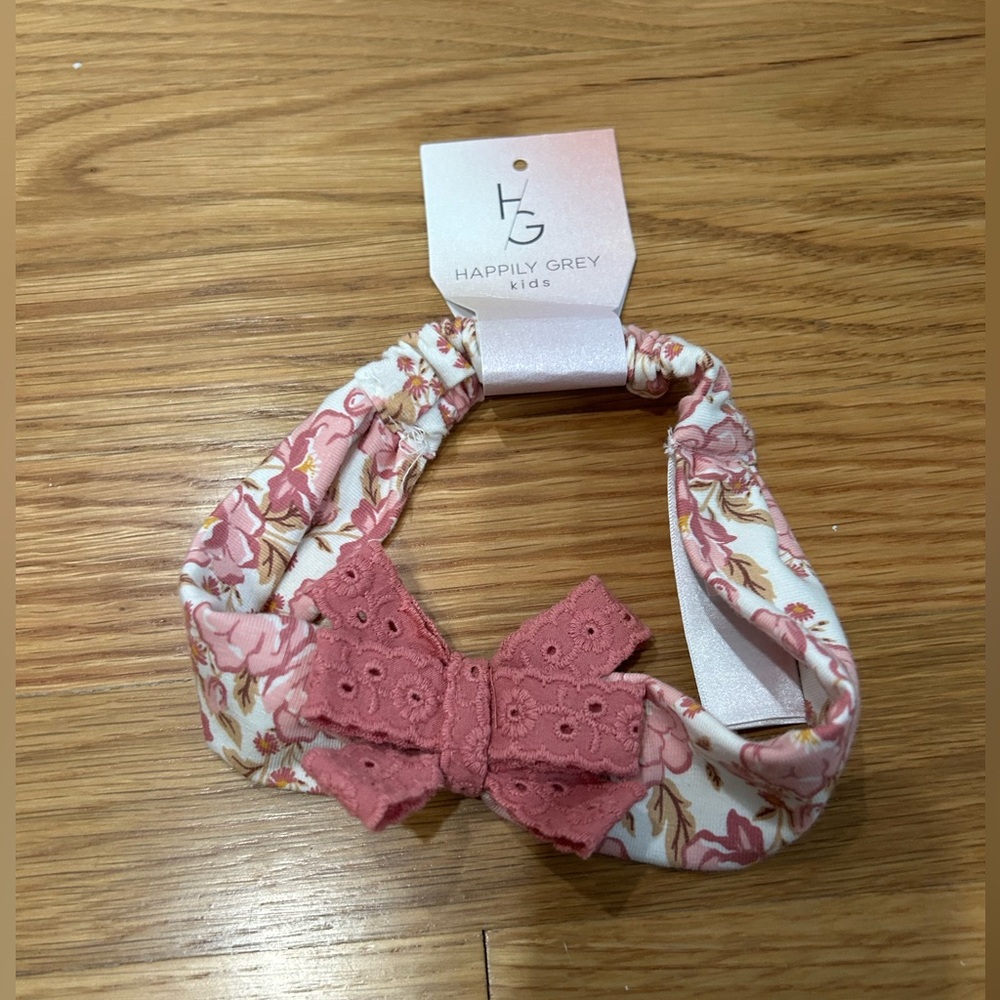 Happily Grey Kids Pink Floral Hairband